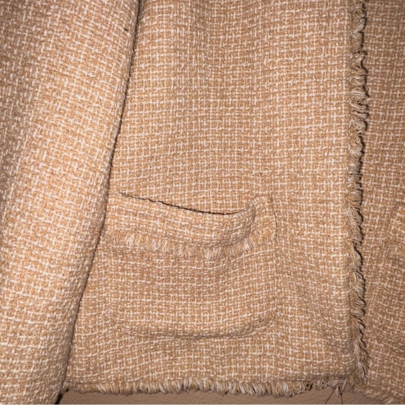 Nanette Lepore Taupe Tweed Collarless Blazer - Picture 6 of 6